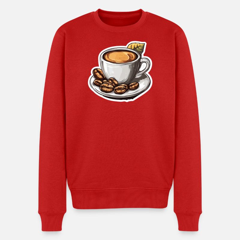 Café - Pull Premium bio Homme - rouge