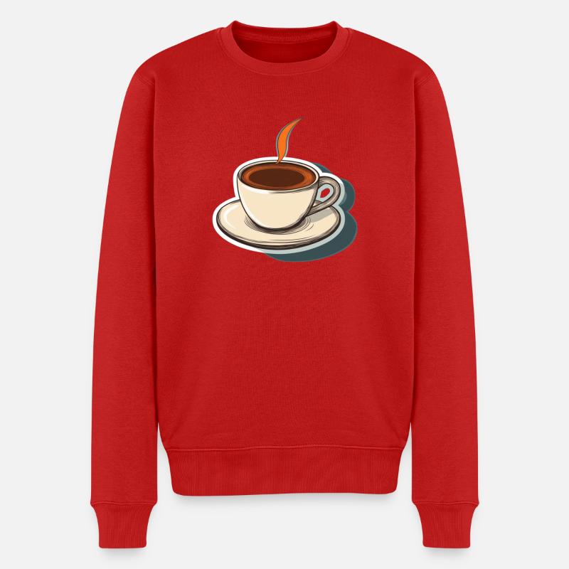 Kaffee - Männer Premium Bio Pullover - Rot
