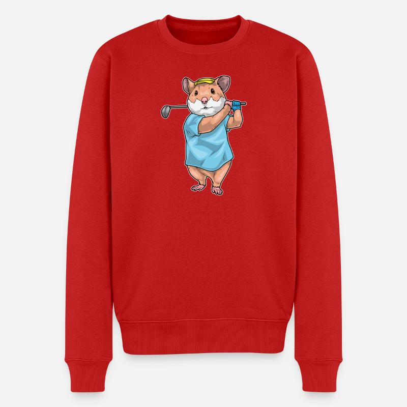 Hamster Golf Golfschläger - Männer Premium Bio Pullover - Rot