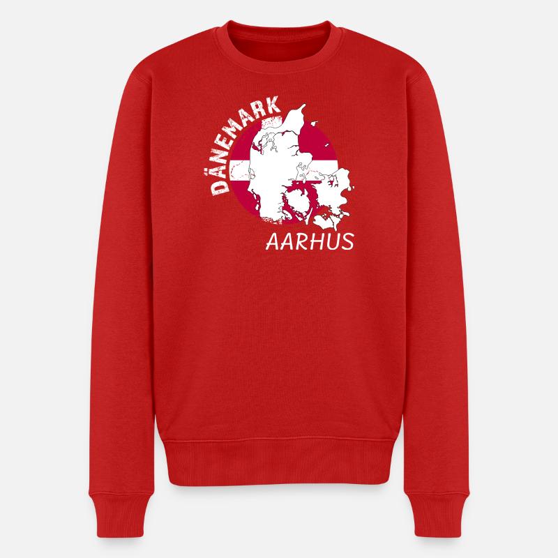 Aarhus - Männer Premium Bio Pullover - Rot