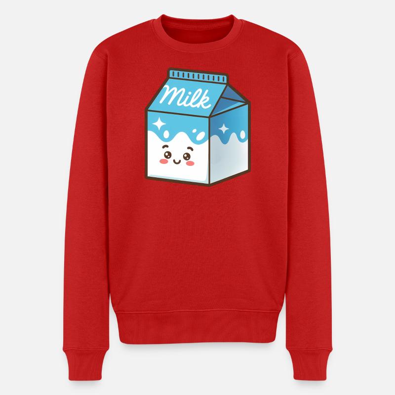 Kawaii Milch Karton - Männer Premium Bio Pullover - Rot