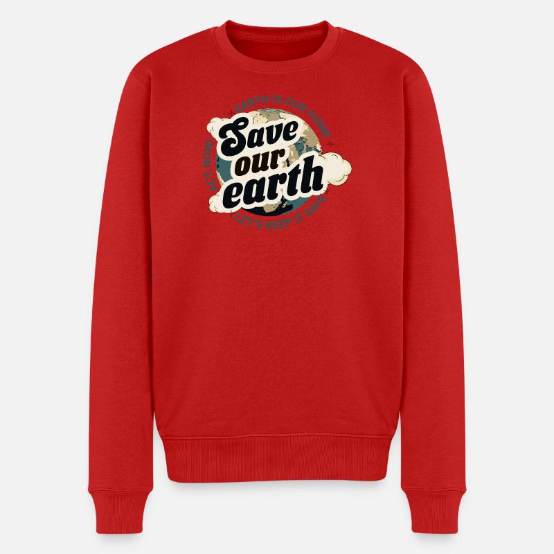 Save our earth - Männer Premium Bio Pullover - Rot