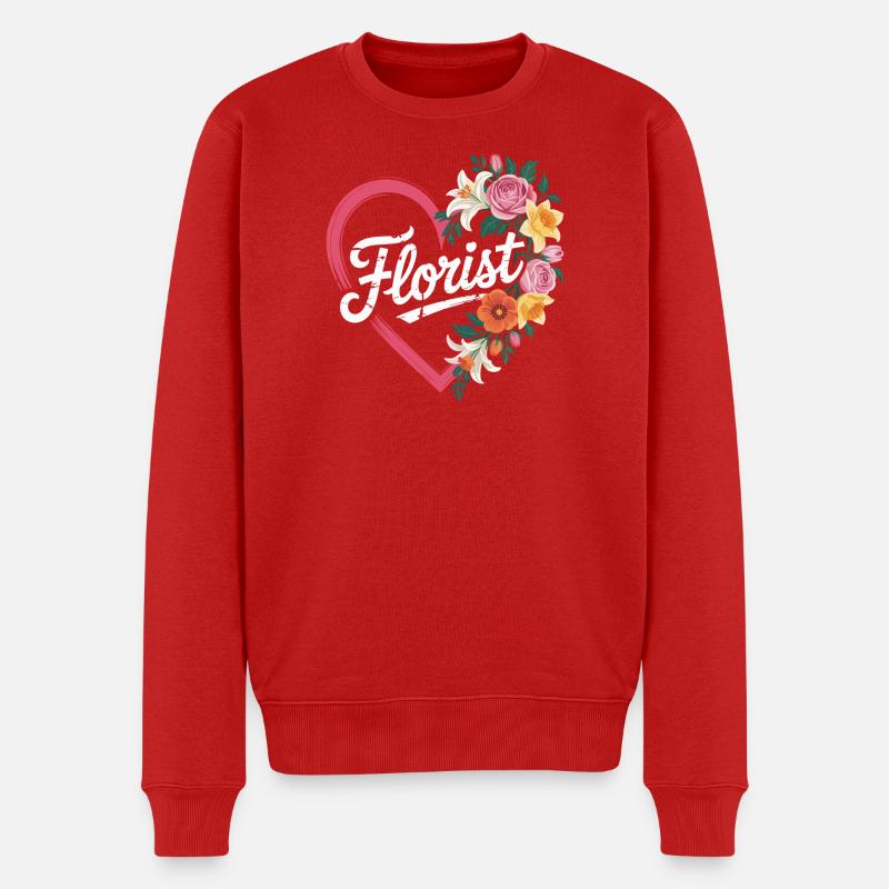 fleuriste - Pull Premium bio Homme - rouge