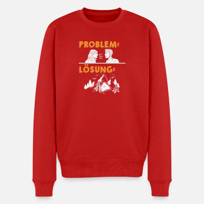 Camper Camping Caravane Dicton - Pull Premium bio Homme - rouge