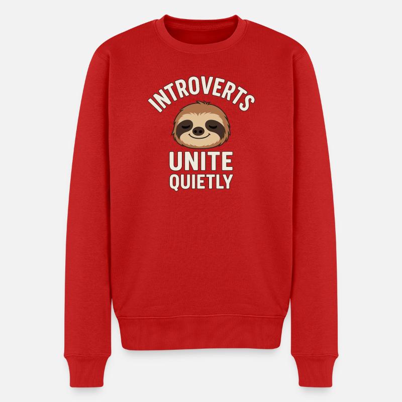 Gemütliches Sloth Zitat Design - Männer Premium Bio Pullover - Rot