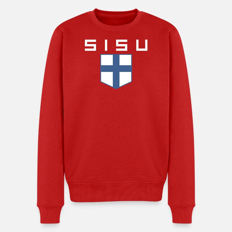 Sisu - Männer Premium Bio Pullover - Rot