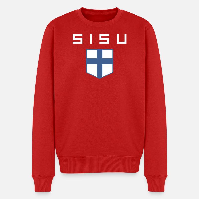 Sisu - Männer Premium Bio Pullover - Rot