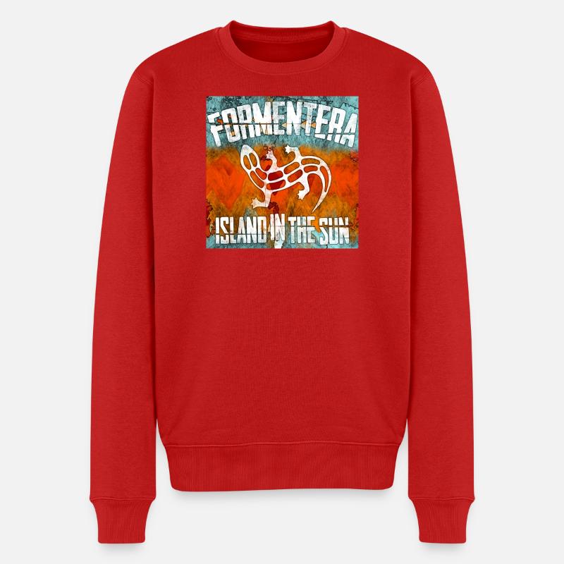 Formentera mit Gecko - Männer Premium Bio Pullover - Rot