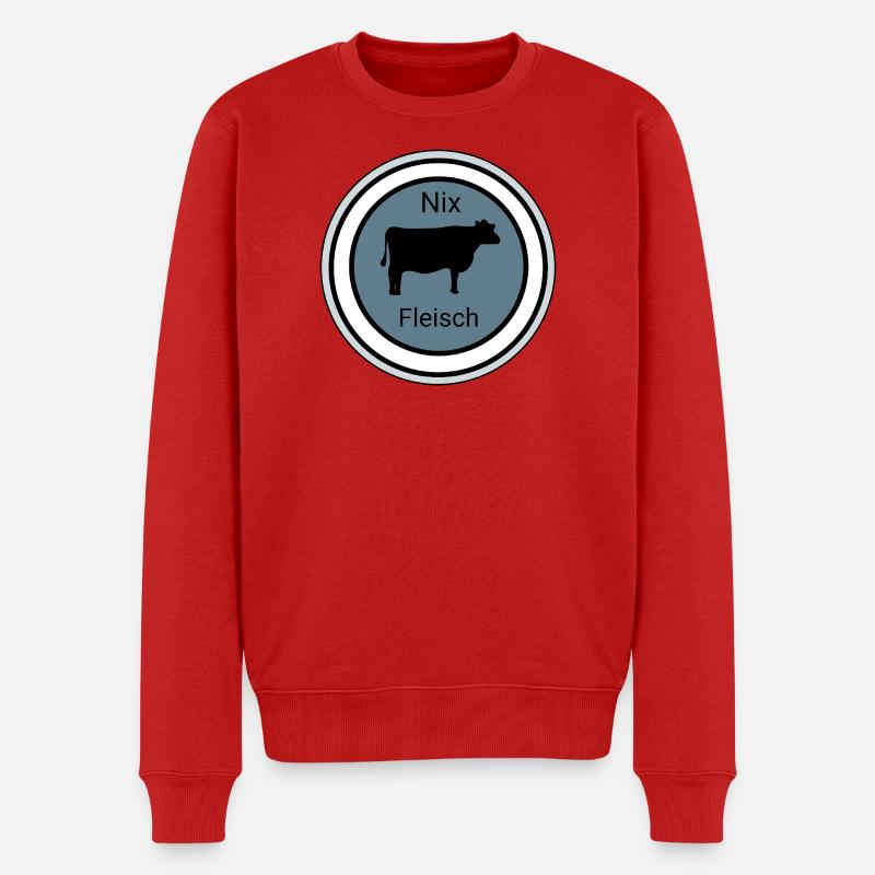 Nix Fleisch Silhouette - Männer Premium Bio Pullover - Rot