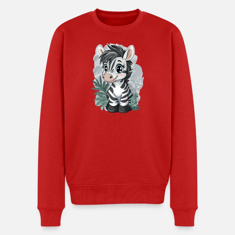 Zebra - Männer Premium Bio Pullover - Rot