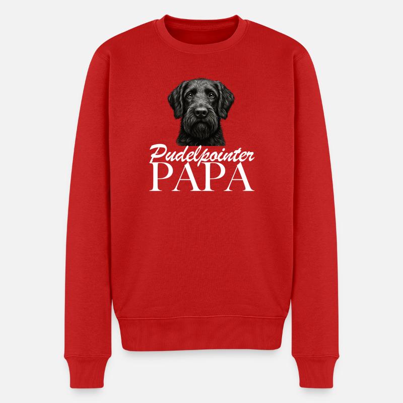 Papa caniche pointer - Pull Premium bio Homme - rouge
