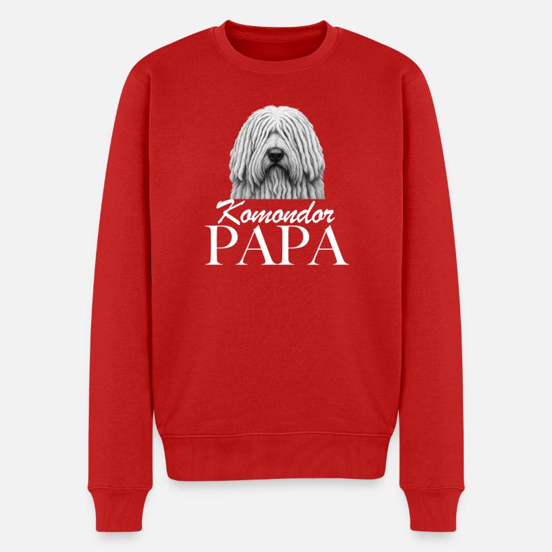 Papa Komondor - Pull Premium bio Homme - rouge
