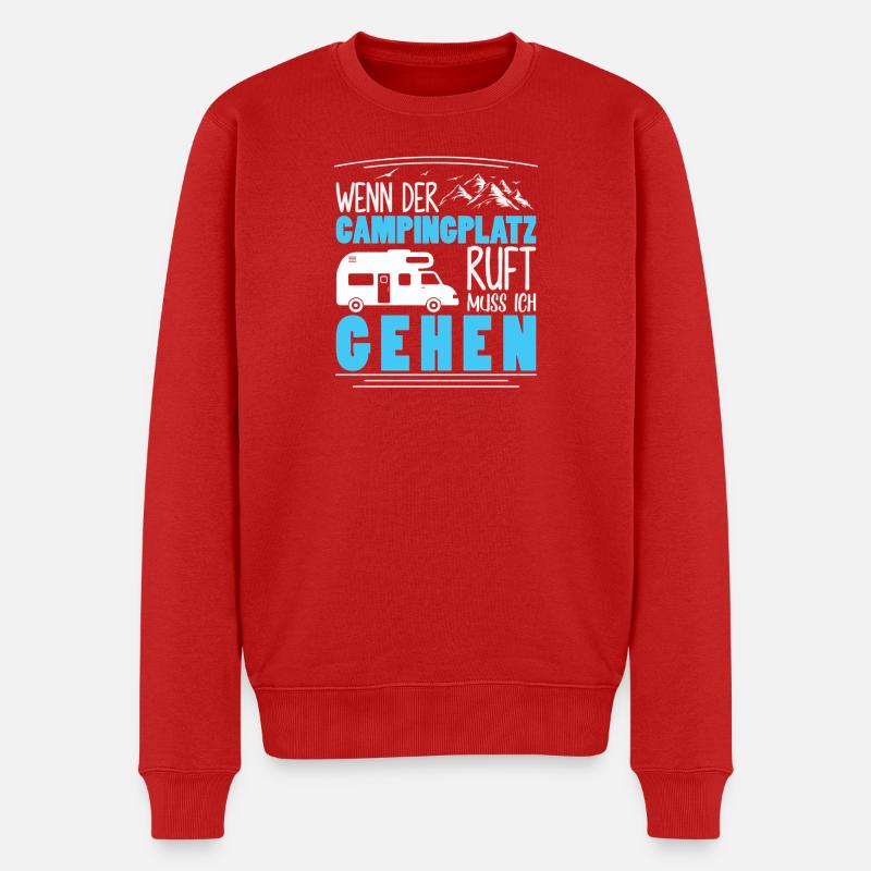 Camper Camping Caravane Dicton - Pull Premium bio Homme - rouge