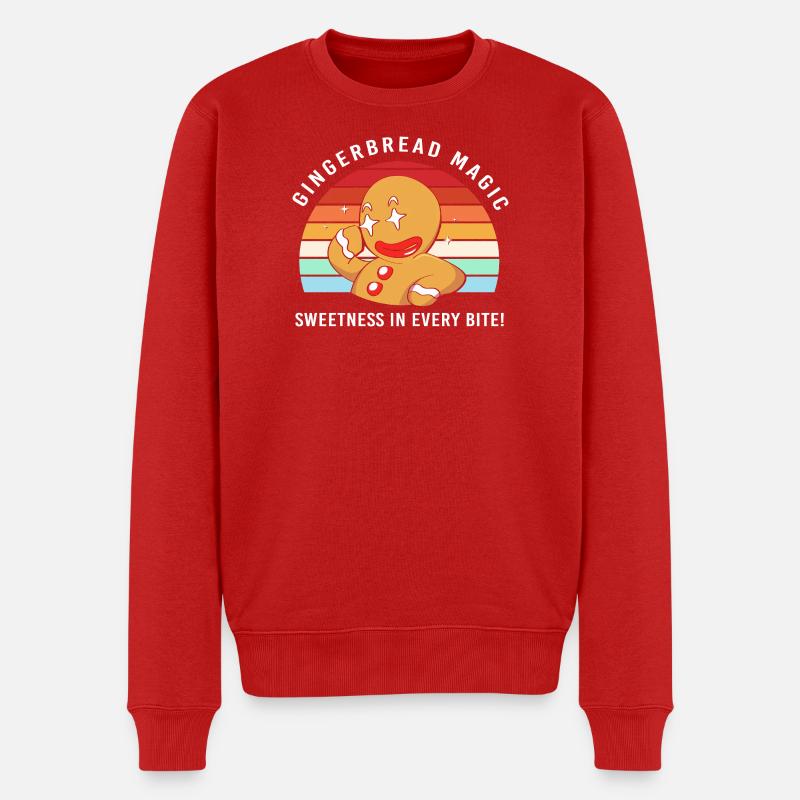 Lebkuchen Weihnachten Ninja Lebkuchenmann - Männer Premium Bio Pullover - Rot