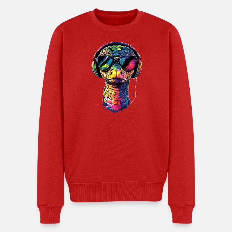 snake, python, cobra, rattlesnake, snakes - Men's Premium Organic Jumper - red