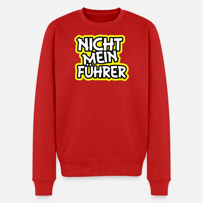 Nicht Mein Führer Graffiti Design - Männer Premium Bio Pullover - Rot