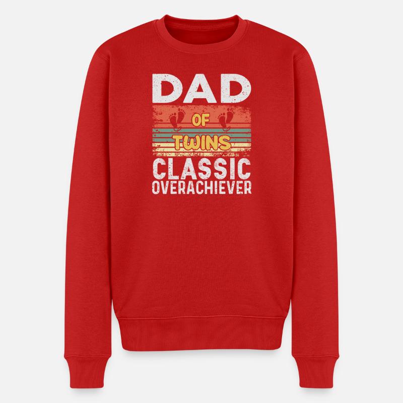 Père de jumeaux Classic Overachiever - Pull Premium bio Homme - rouge