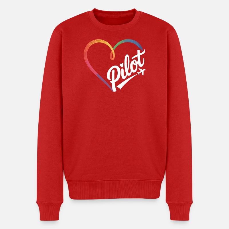 Cœur de pilote - Pull Premium bio Homme - rouge