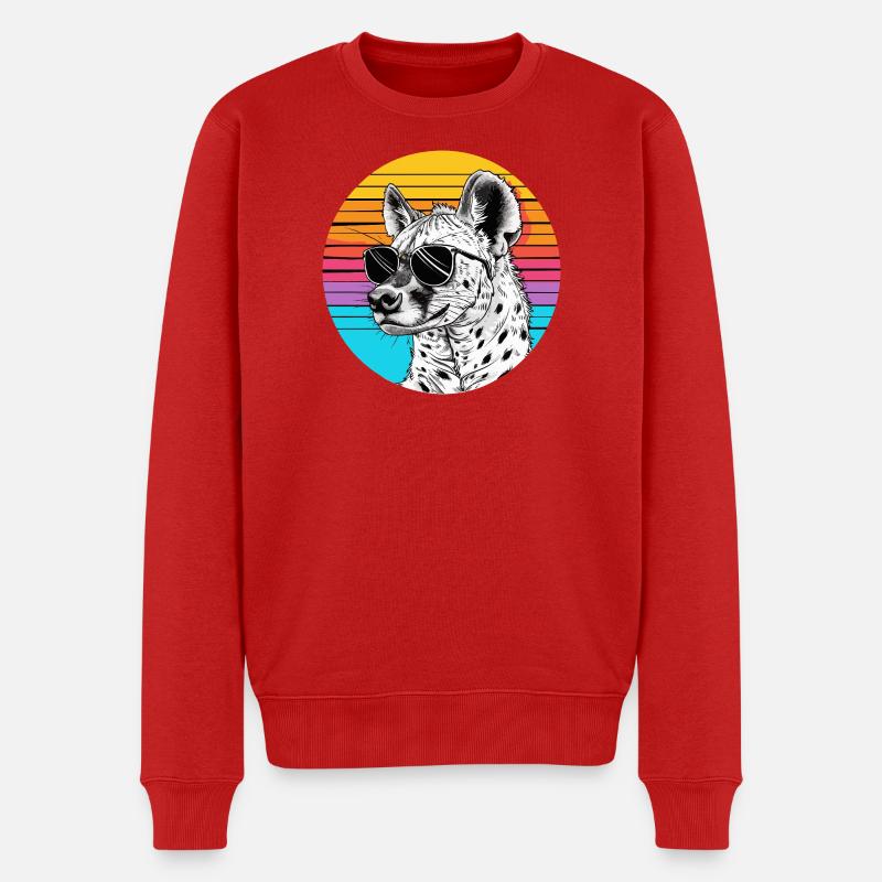 Chill Gepard mit Sonnenbrille - Männer Premium Bio Pullover - Rot