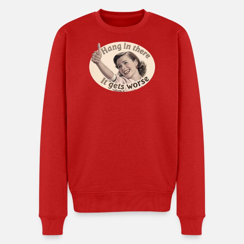 Restez à l’écoute, ça empire - Pull Premium bio Homme - rouge