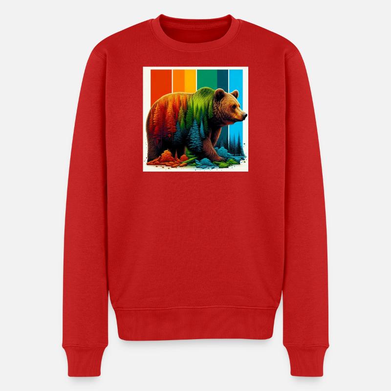 Bär - Männer Premium Bio Pullover - Rot