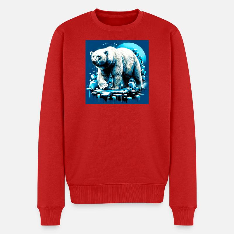 Eisbär - Männer Premium Bio Pullover - Rot