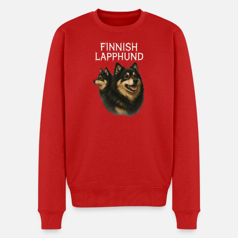 Finnischer Lapphund - Männer Premium Bio Pullover - Rot
