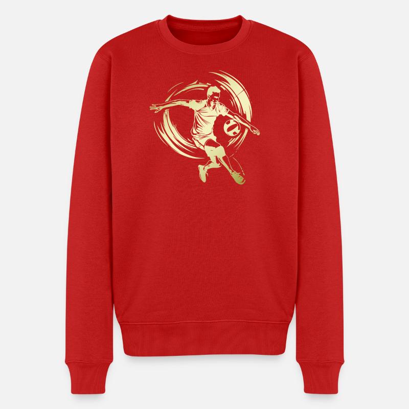 Volleyball Silhouette - Männer Premium Bio Pullover - Rot