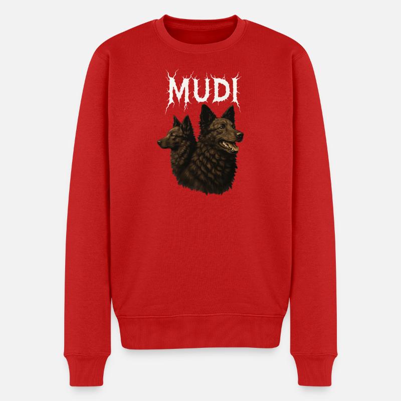 Mudi - Männer Premium Bio Pullover - Rot