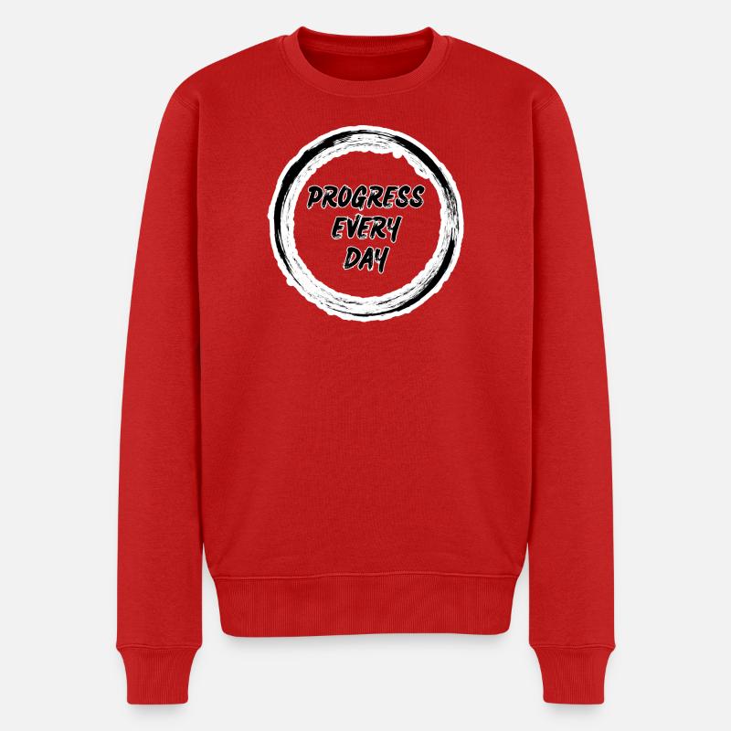 Cercle Zen Progrès Tous Les Jours - Pull Premium bio Homme - rouge