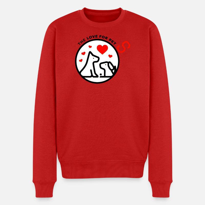 Hund Liebe Kreis Silhouette - Männer Premium Bio Pullover - Rot