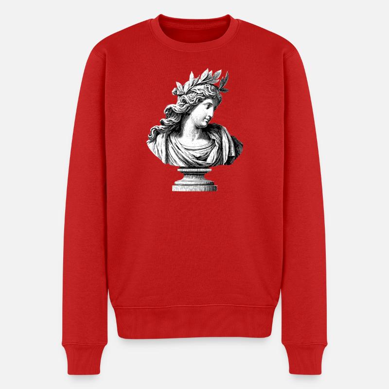 Antike Göttin Büste – Klassische Gravur - Männer Premium Bio Pullover - Rot