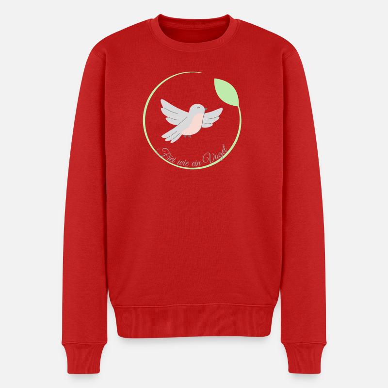 Frei wie ein Vogel - Männer Premium Bio Pullover - Rot