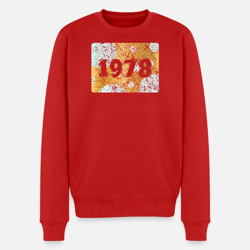 Zahl 1978 - Männer Premium Bio Pullover - Rot