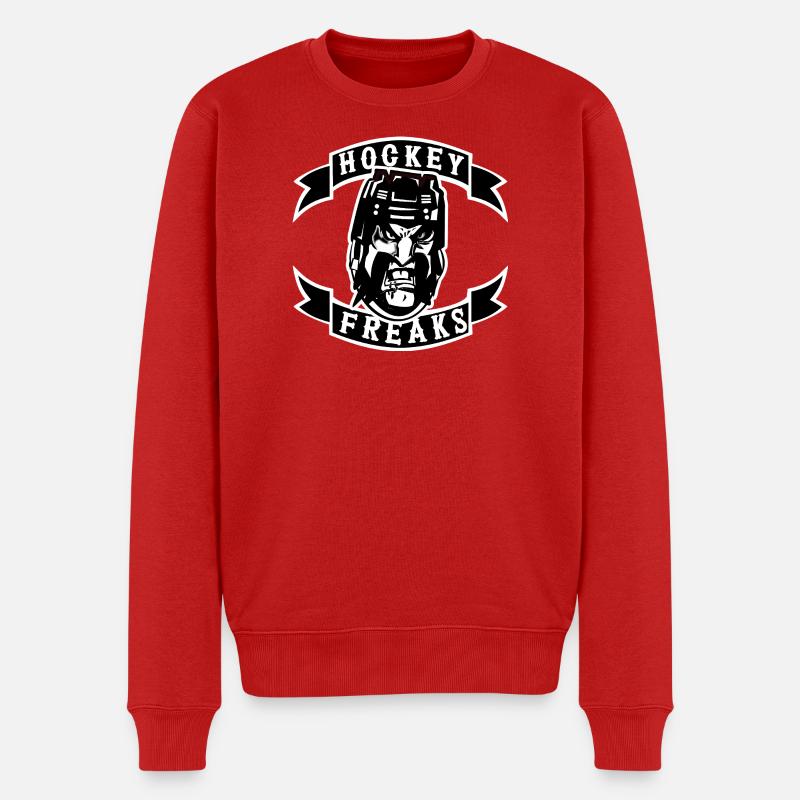 Hockey Freaks Emblem - Männer Premium Bio Pullover - Rot