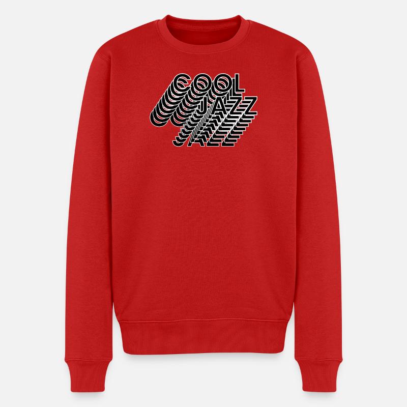 Lignes cinétiques de jazz cool - Pull Premium bio Homme - rouge