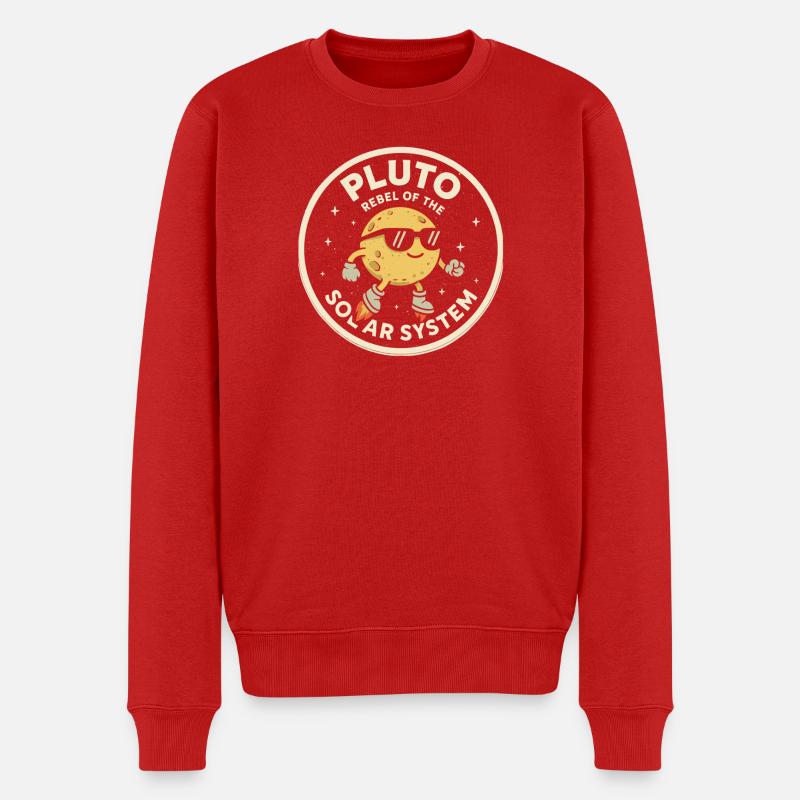 Pluto Rebell des Sonnensystems - Männer Premium Bio Pullover - Rot