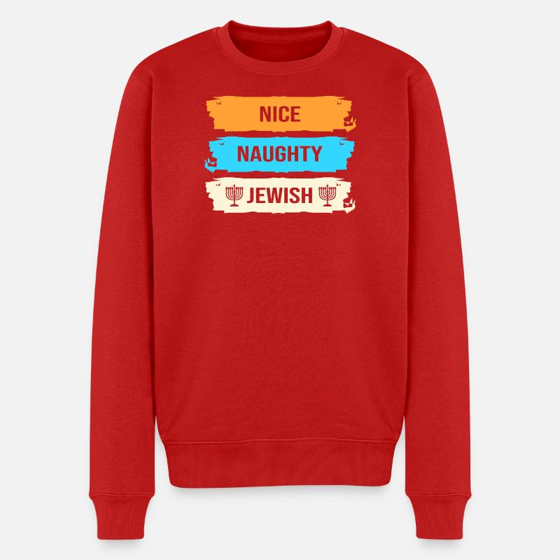 Hanoukka Hanoukka Hanoucca - Pull Premium bio Homme - rouge