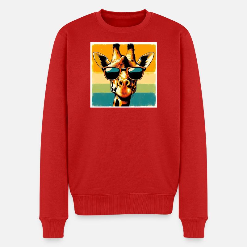 Giraffe - Männer Premium Bio Pullover - Rot