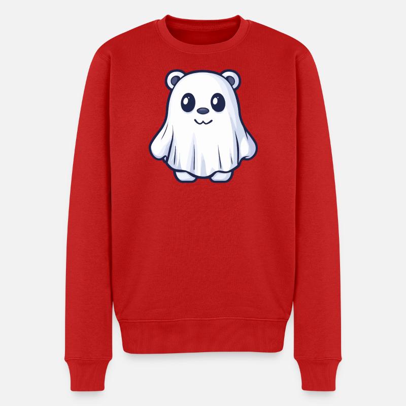Bär Halloween Geist - Männer Premium Bio Pullover - Rot