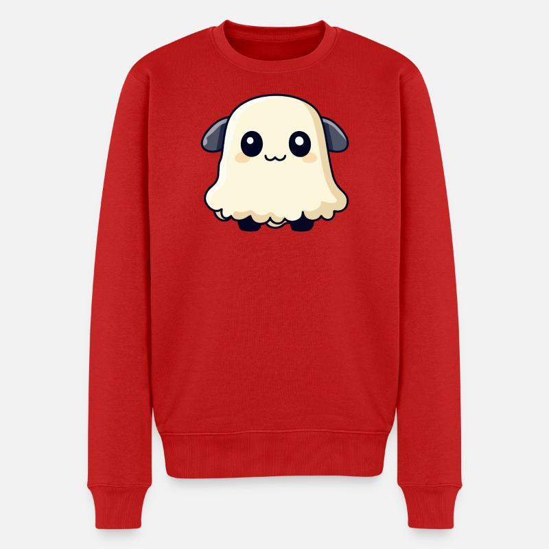 Schaf Halloween Geist - Männer Premium Bio Pullover - Rot