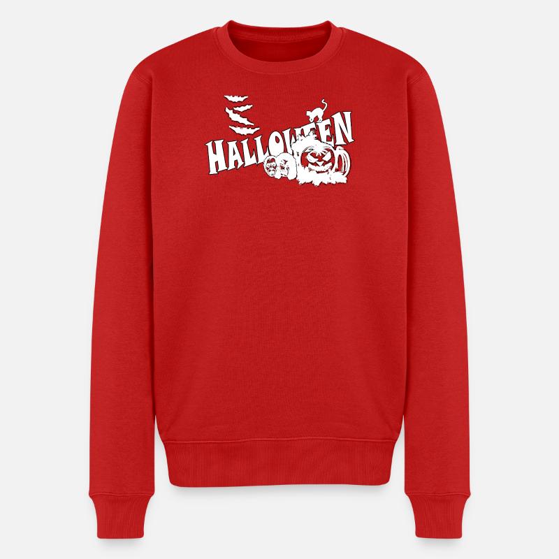 HALLOWEEN - Männer Premium Bio Pullover - Rot