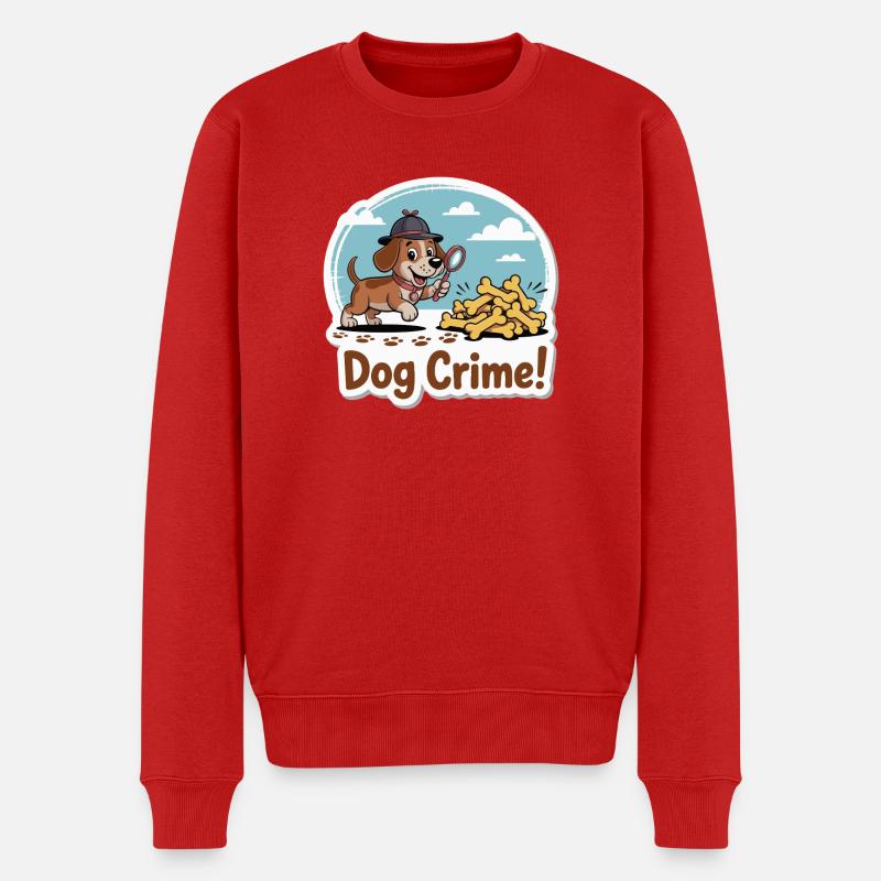 Chien Détective et Os - Pull Premium bio Homme - rouge