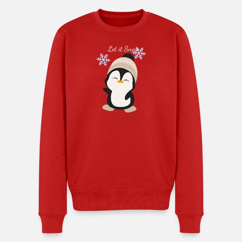Magie de l’hiver Pengu - Pull Premium bio Homme - rouge