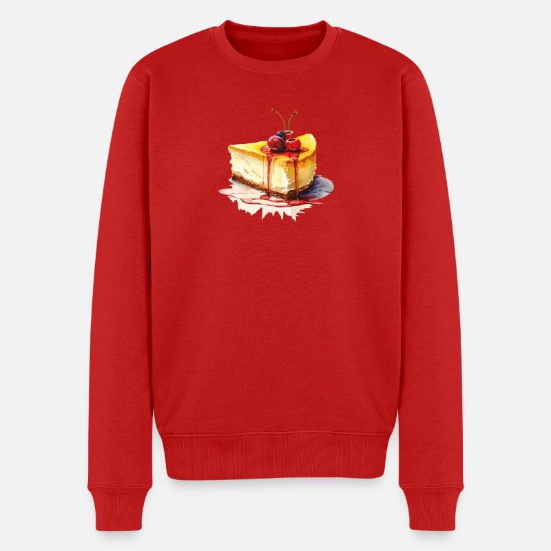 Gâteau au fromage Aquarelle - Pull Premium bio Homme - rouge