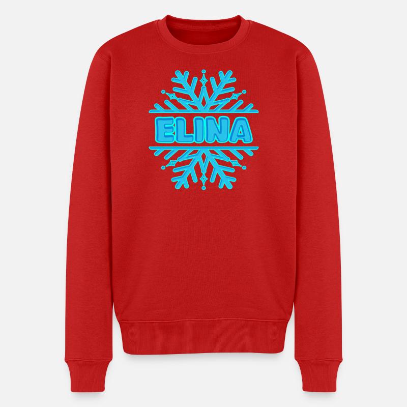 Elina Elina - Männer Premium Bio Pullover - Rot