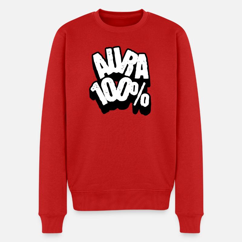 Aura 100% - Männer Premium Bio Pullover - Rot