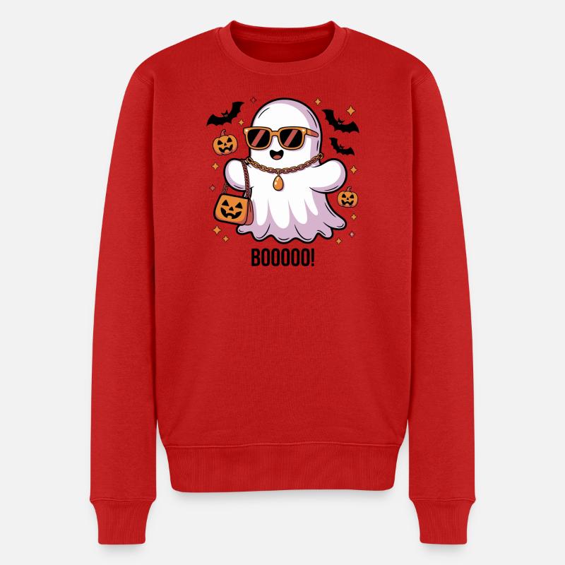 Boo! - Männer Premium Bio Pullover - Rot