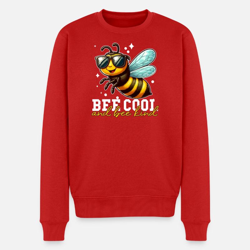 Biene Wohlwollende Lunetée - Männer Premium Bio Pullover - Rot