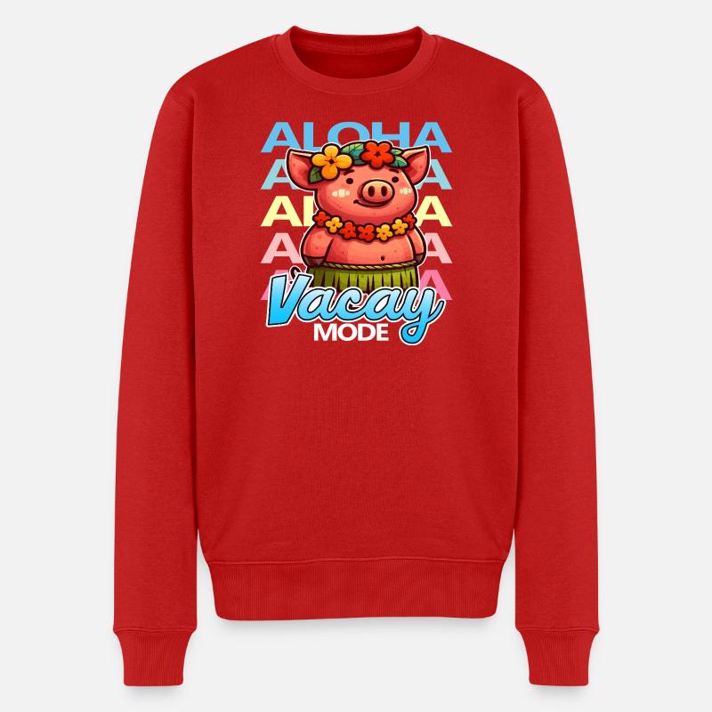 Mode Vacances Cochon Tropical - Pull Premium bio Homme - rouge